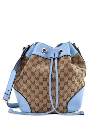Gucci Classic GG Canvas with Leather Medium bucket bag - women - Canvas/Leather - One Size - Blue