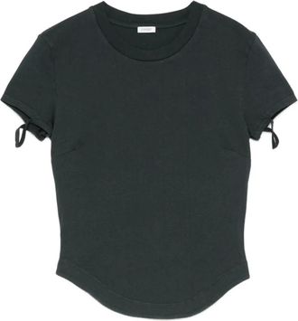 Covert T-Shirts, female, Black, Size: XS Bow-Detail Curved-Hem T-Shirt