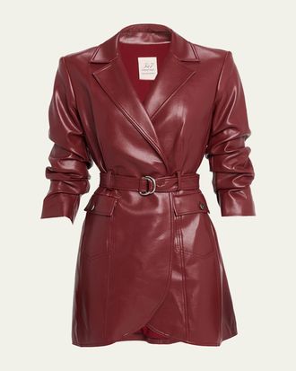 Cinq &agrave; Sept Jenessa Vegan Leather Mini Blazer Dress