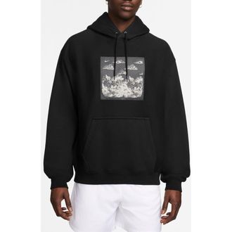 Nike Solo Swoosh Fleece Pullover Hoodie in Black/Anthracite at Nordstrom Rack, Size Small
