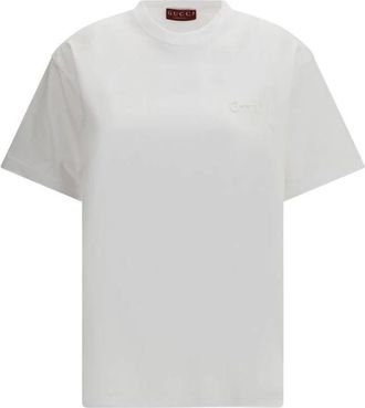 Gucci Sportkleding van katoen met ademende stof - Dames - T-shirts - Wit - M - Katoen - Tops