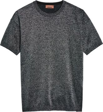 Missoni Lamé Fine-knit T-shirt - Silver - 44 (UK12 / M)