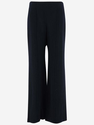 Chlo&eacute; Navy Blue Navy Blue Flared Pleated Pants