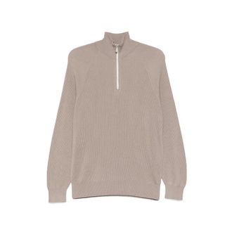 Brunello Cucinelli Ribbed Half-zip Sweater