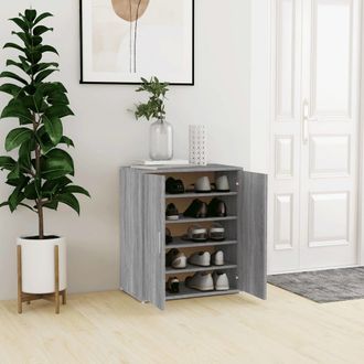 vidaXL Zapatero De Madera Contrachapada Gris Sonoma 60x35x70 Cm Vidaxl