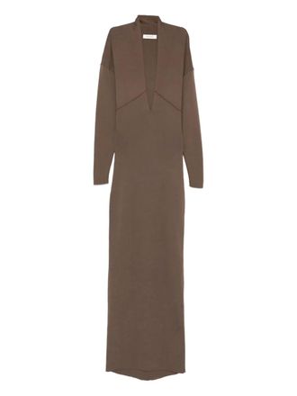 Entire studios Rallel V-neck long-sleeve maxi dress - Brown