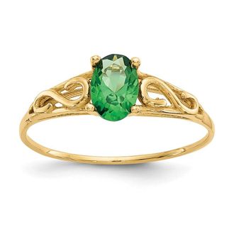 Diamond2Deal 14k Yellow Gold Emerald Ring