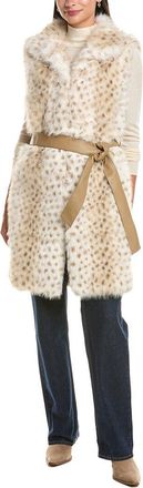 La Fiorentina Animal Print Faux Fur Vest