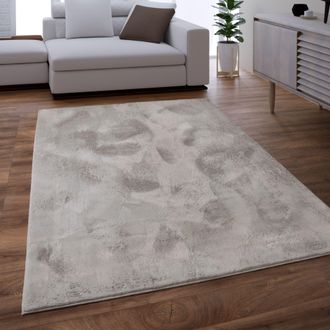 Paco Home Paco Home - Alfombra Salon Pelo Largo Se Puede Lavar En La Lavadora Suave Felpa Gris &Oslash; 200 Cm Redondo