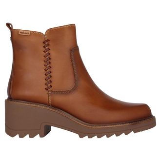 Pikolinos Bruine Leren Enkellaarzen voor Vrouwen - Dames - Laarzen met Hak - Bruin - 36 EU - Schoenen