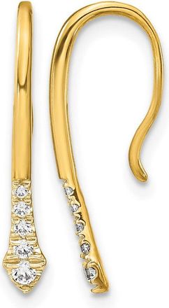 Diamond2Deal 14k Yellow Gold 1/8 Ct Round Lab Grown Diamond Drop Dangle Earrings