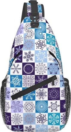 Generic Various Types Of Snowflakes Crossbody Bag Anti Theft Cross Body Bag With Zipper Backpack For Runner Men Workout