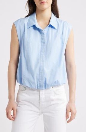 Wit & Wisdom Cap Sleeve Button-Up Shirt in High Sky Blue at Nordstrom Rack, Size X-Small