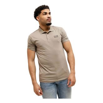 Emporio Armani Polo Shirts, male, Beige, Size: XL Core Identity Stretch-Cotton Polo