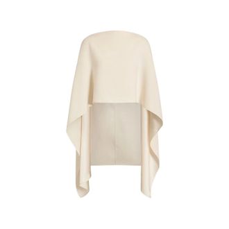 Alberta Ferretti Jassen, Dames, Beige, ONE Size, High-low Vloeibare Asymmetrische Cape
