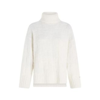 Tommy Hilfiger Jacquard Turtleneck - Dames - Coltruien - Wit - XS - Wol - Truien & Vesten
