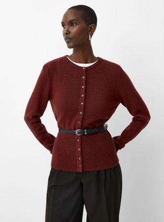 Contemporaine Womens Wool and cashmere belted Cardigan Sweater