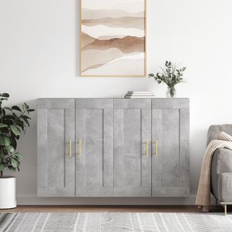 vidaXL Vidaxl - Armarios De Pared 2 Uds Madera De Ingenier&iacute;a Gris Hormig&oacute;n
