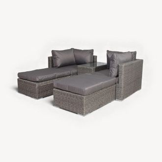 Royalcraft PARIS 4 Seater 5pc Multi Setting Relaxer Set in Grey