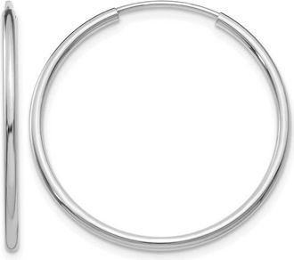 Diamond2Deal 14k Gold 1.50mm Polished Round Hoop Earrings 25 mm