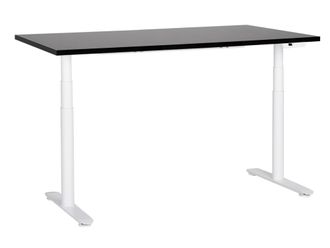 Beliani Escritorio regulable de derivado de madera negro