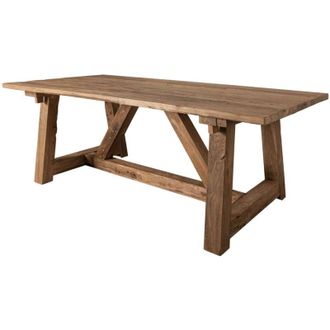 Massivmoebel24 tavolo da pranzo in legno di Teak 270x100x78 naturale grezzo bassano