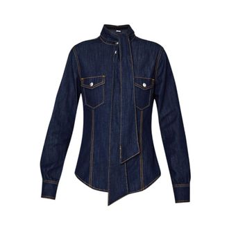 Liu Jo Denim Shirts, female, Blue, Size: L Stylish Shirt for Women