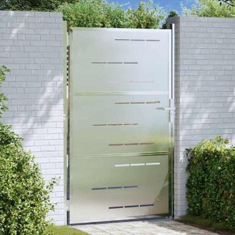 vidaXL Puerta De Jard&iacute;n Plateado 85 X 120 Cm Acero Inoxidable Vidaxl