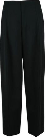 Victoria Beckham Baggy Broeken - Dames - Wijde Broeken - Zwart - XS - Wol - Broeken