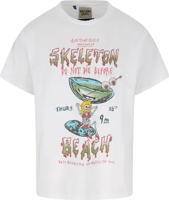Gallery Dept. White Skeleton Beach Graphic T-Shirt