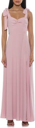 Alexia Admor Arya Sweetheart Tie Strap Maxi Dress in Blush at Nordstrom Rack, Size 10