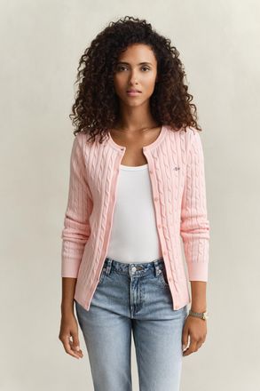 GANT Women Cable Knit Cardigan (XXL) APRICOT PINK