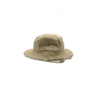 Palm Angels Hats, male, Beige, Size: ONE SIZE Logo Fisherman Hat