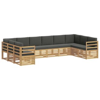 vidaXL Conjunto De Sof&aacute;s De Exterior 10 Uds. Blanco Y Antracita Vidaxl