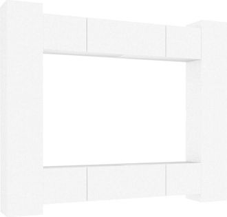 vidaXL Vidaxl - Set De Muebles Para Tv 8 Piezas Madera Contrachapada Blanco