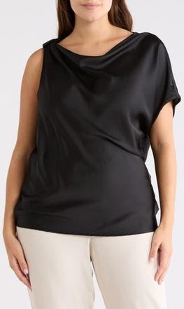Renee C Asymmetric Satin Top in Black at Nordstrom Rack, Size 3 X