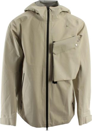 Stone Island Gore-Tex Jas - Heren - Regenjassen - Beige - L - Polyester - Fitness