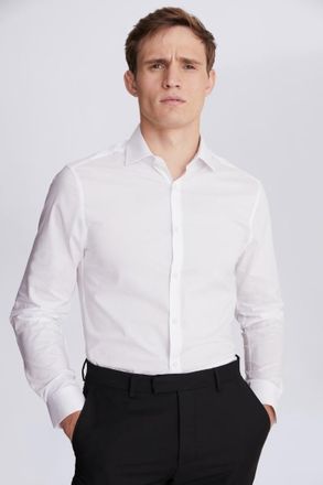 Moss Slim Fit White Stretch Shirt