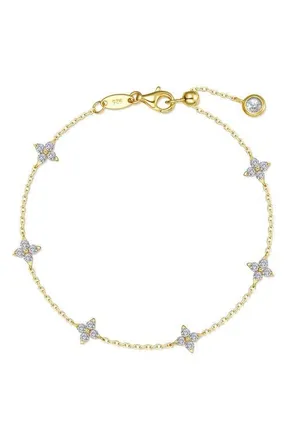 Lafonn Trillium Simulated Diamond Station Bracelet in Gold at Nordstrom, Size 7.5