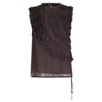 Pinko Sleeveless Tops, female, Brown, Size: 2XS Top Lark