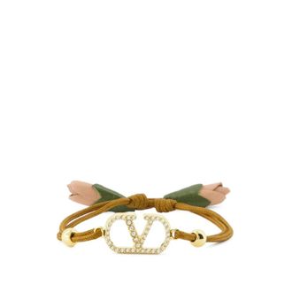 Valentino Accessoires, Dames, Veelkleurig, ONE Size, Leer, Vlogo Kristallen Armband