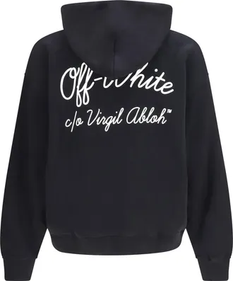 Off-white Mens Hoodie Script Skate Black-White Cotton Sweatshirts Black/white Sweater