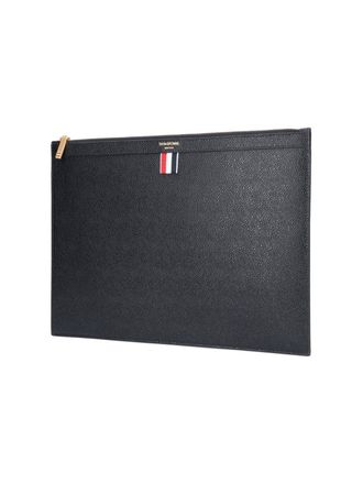Thom Browne Mens Bags Black Calf Full Grain Leather