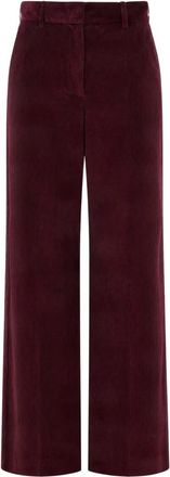 Max Mara Tania Wijde Broek - Dames - Wijde Broeken - Rood - 2XS - Katoen - Broeken