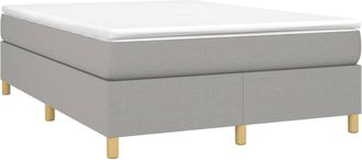 vidaXL Vidaxl - Cama Box Spring Con Colch&oacute;n Tela Gris Claro 140x200 Cm