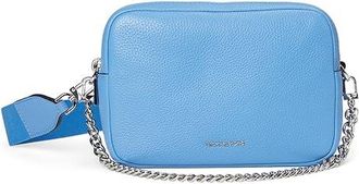 Michael Kors Bryant Medium Double Zip Chain Camera Crossbody Cross Body Womens Handbags South Pacific, Leather/Polyester