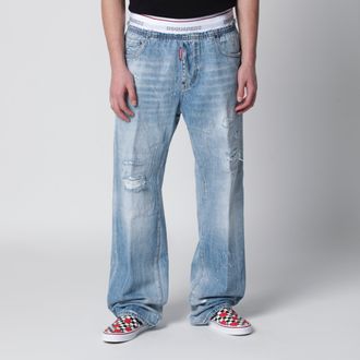Dsquared2 Light-wash blue denim jogger jeans