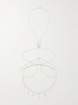 Paco Rabanne Body Chain In Metallo Argentato Con Cristalli - Argento