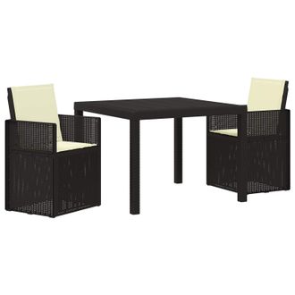 vidaXL Conjunto De Comedor De Jard&iacute;n 3 Pcs Antracita Y Crema Pp Vidaxl