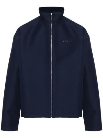 Gucci embroidered-logo jacket - Blue